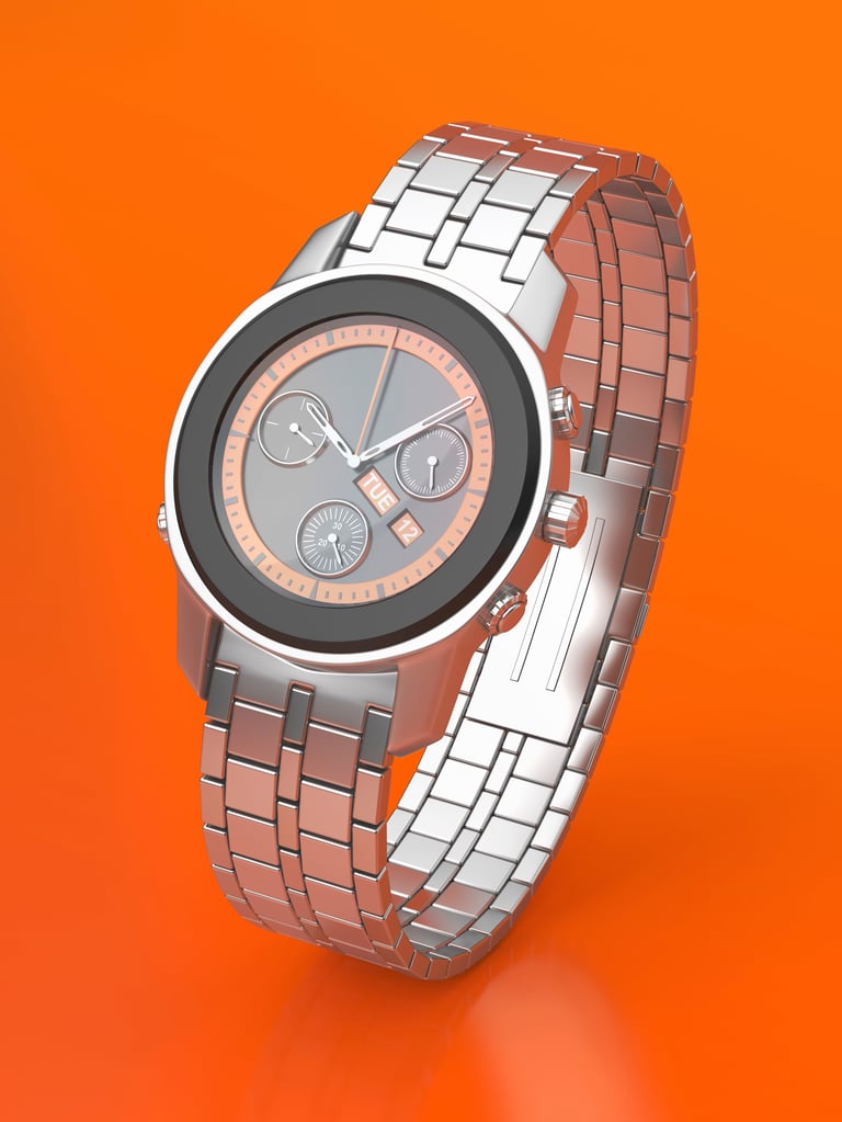 Silver chronograph watch